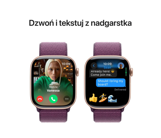 APPLE Watch 10 GPS 42mm koperta z aluminium (różowe złoto) + opaska sportowa (dojrzała śliwka) - 1278123 - zdjęcie 7